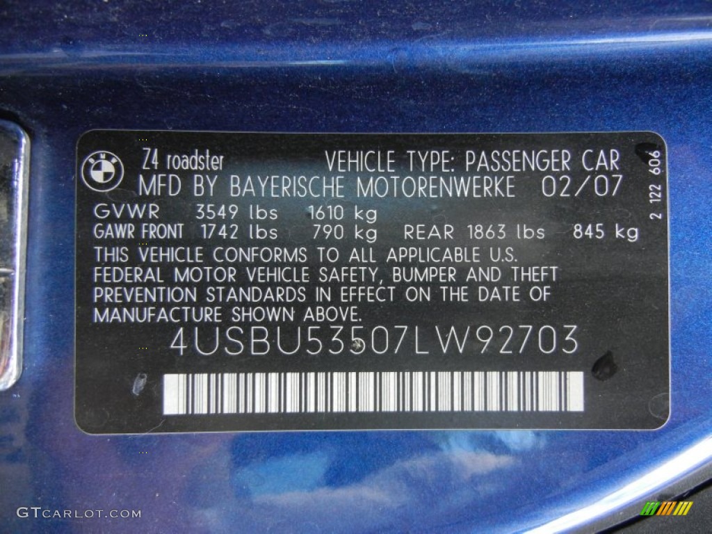 2007 Z4 3.0si Roadster - Montego Blue Metallic / Beige photo #31