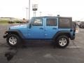 2010 Surf Blue Pearl Jeep Wrangler Unlimited Rubicon 4x4  photo #8