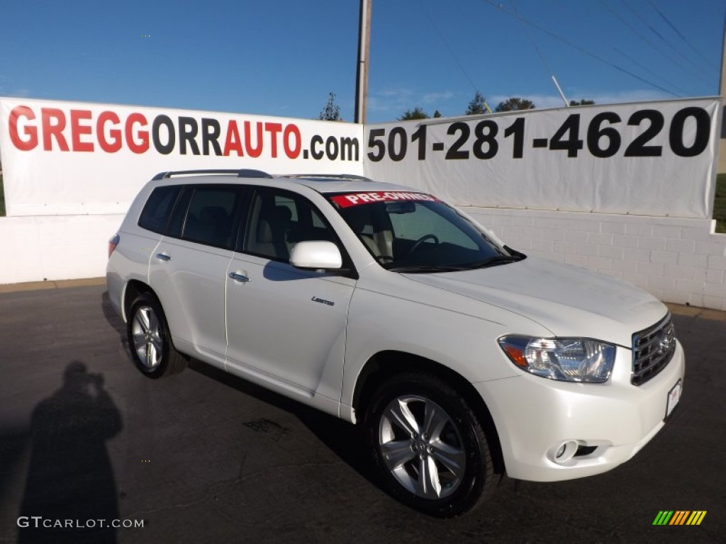 2009 Highlander Limited - Blizzard White Pearl / Sand Beige photo #1