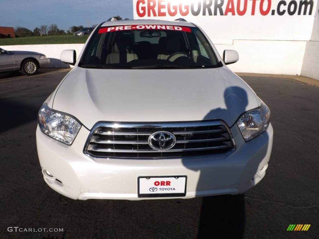 2009 Highlander Limited - Blizzard White Pearl / Sand Beige photo #2