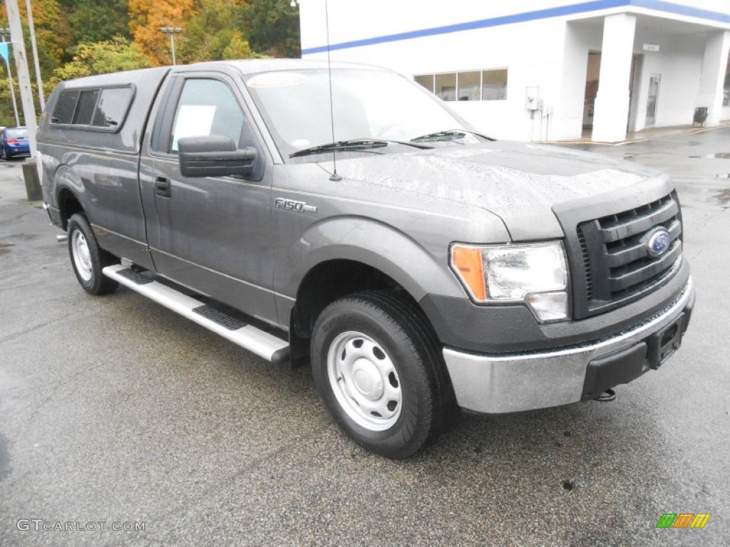 2010 F150 XL Regular Cab 4x4 - Sterling Grey Metallic / Medium Stone photo #2