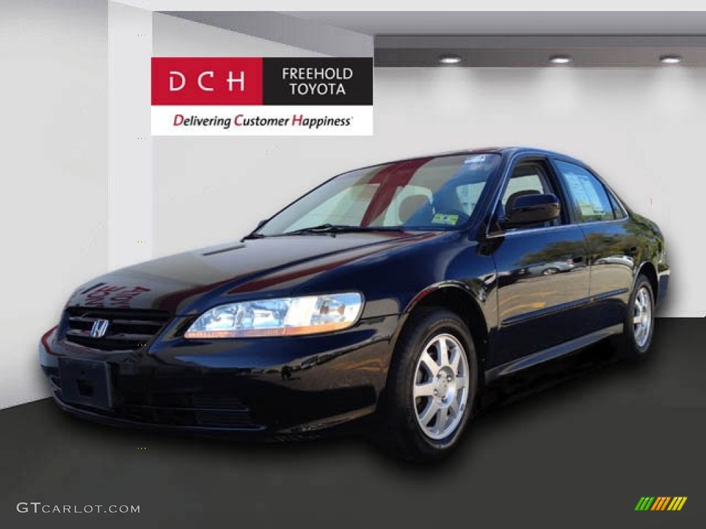 2002 Accord SE Sedan - Nighthawk Black Pearl / Quartz Gray photo #1