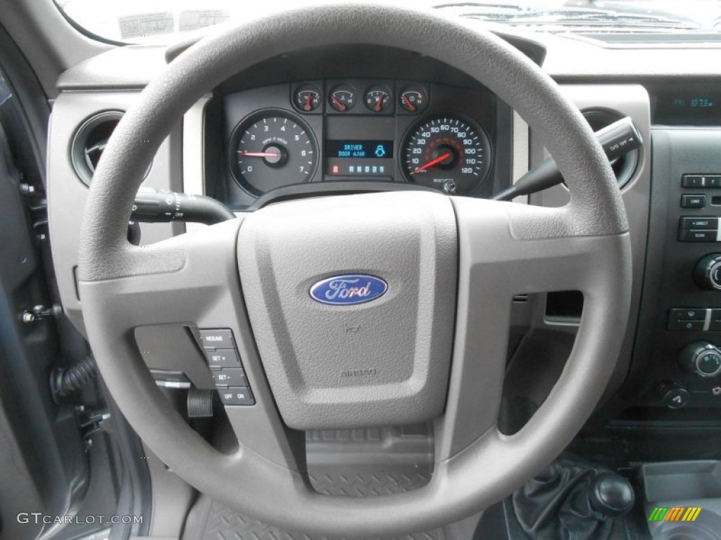 2010 F150 XL Regular Cab 4x4 - Sterling Grey Metallic / Medium Stone photo #8