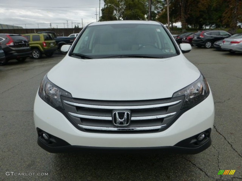 2013 CR-V EX AWD - White Diamond Pearl / Beige photo #7