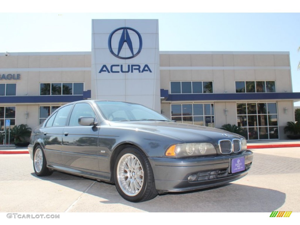 2001 5 Series 530i Sedan - Steel Blue Metallic / Black photo #1