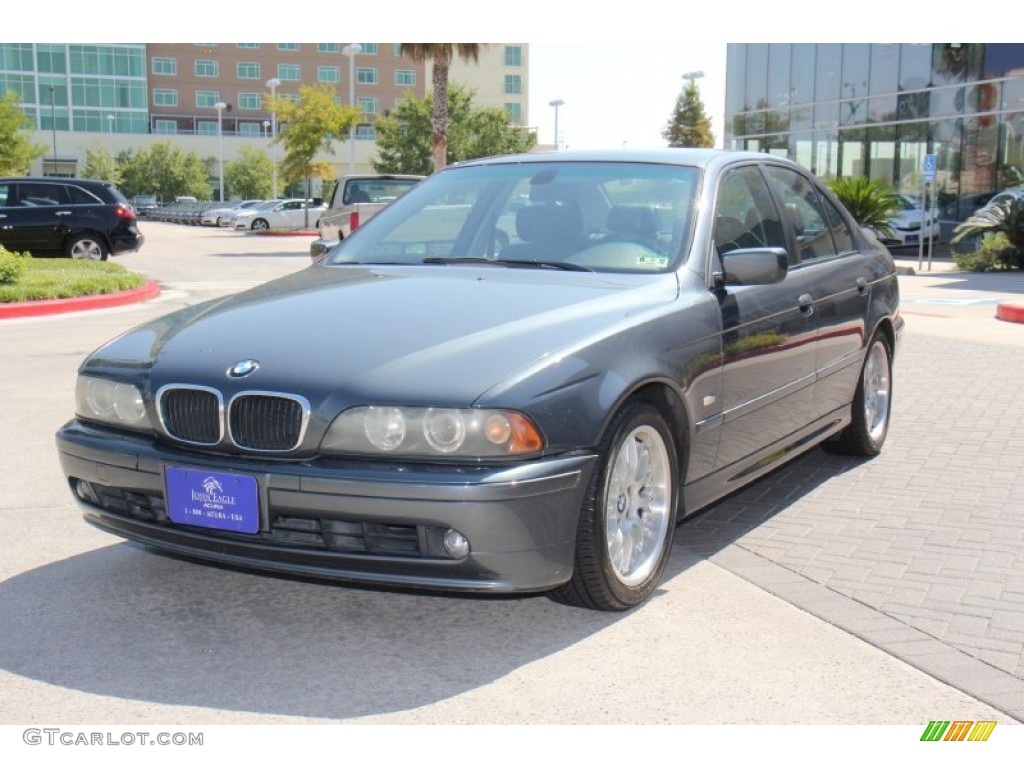 2001 5 Series 530i Sedan - Steel Blue Metallic / Black photo #2