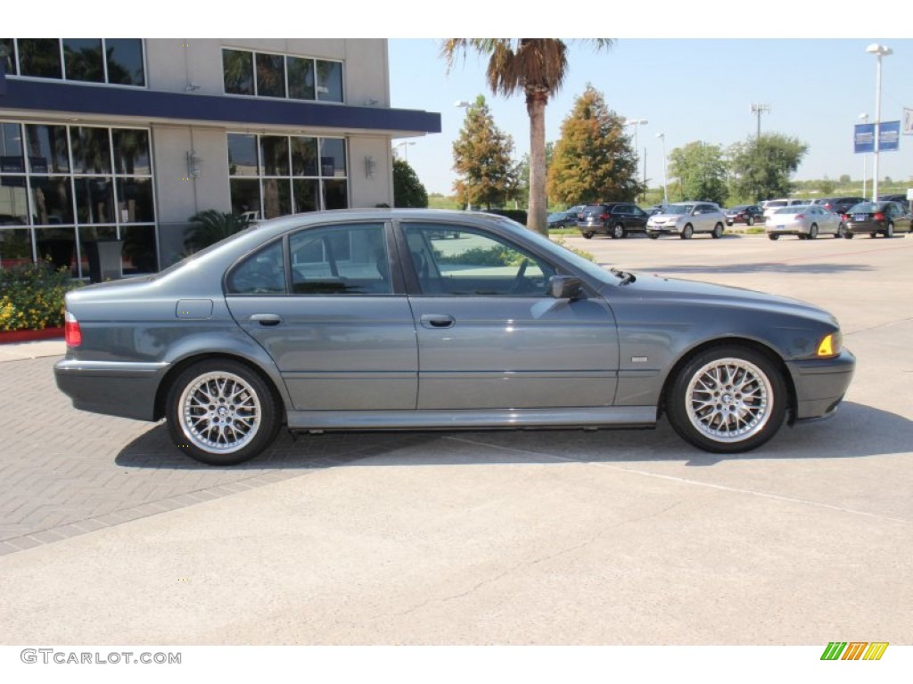 2001 5 Series 530i Sedan - Steel Blue Metallic / Black photo #6
