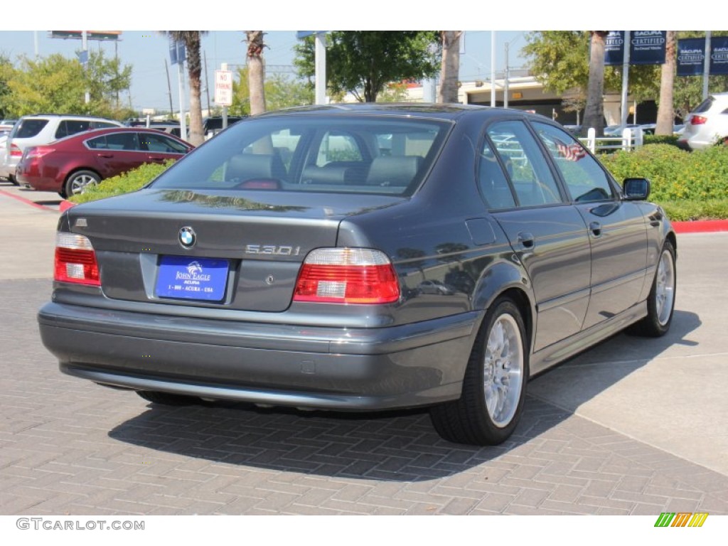 2001 5 Series 530i Sedan - Steel Blue Metallic / Black photo #8