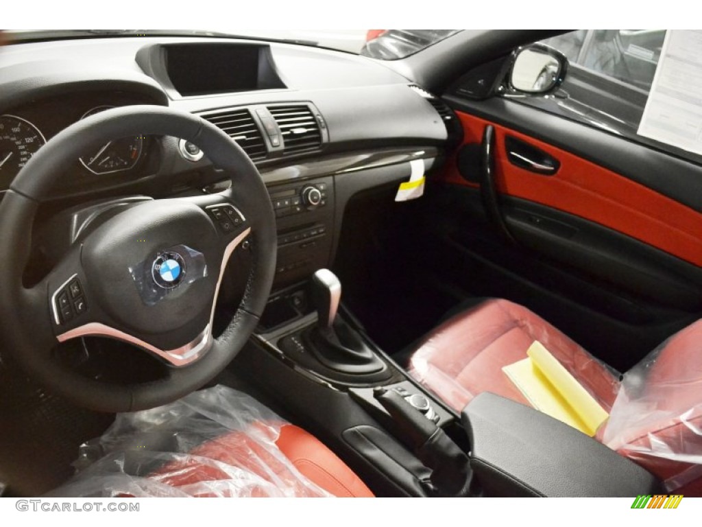 2013 1 Series 128i Convertible - Alpine White / Coral Red photo #6