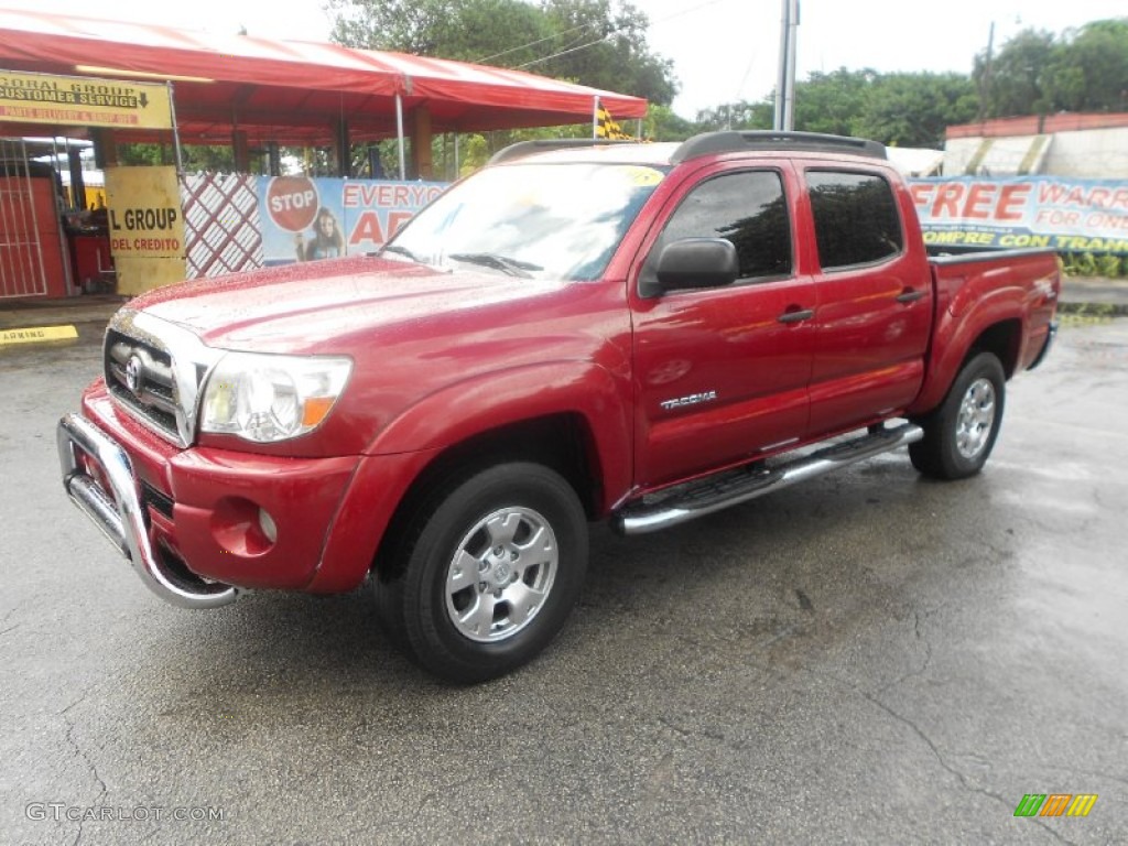 2005 Tacoma PreRunner TRD Double Cab - Impulse Red Pearl / Taupe photo #3