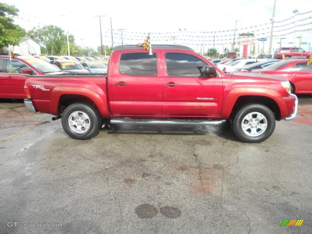 2005 Tacoma PreRunner TRD Double Cab - Impulse Red Pearl / Taupe photo #4