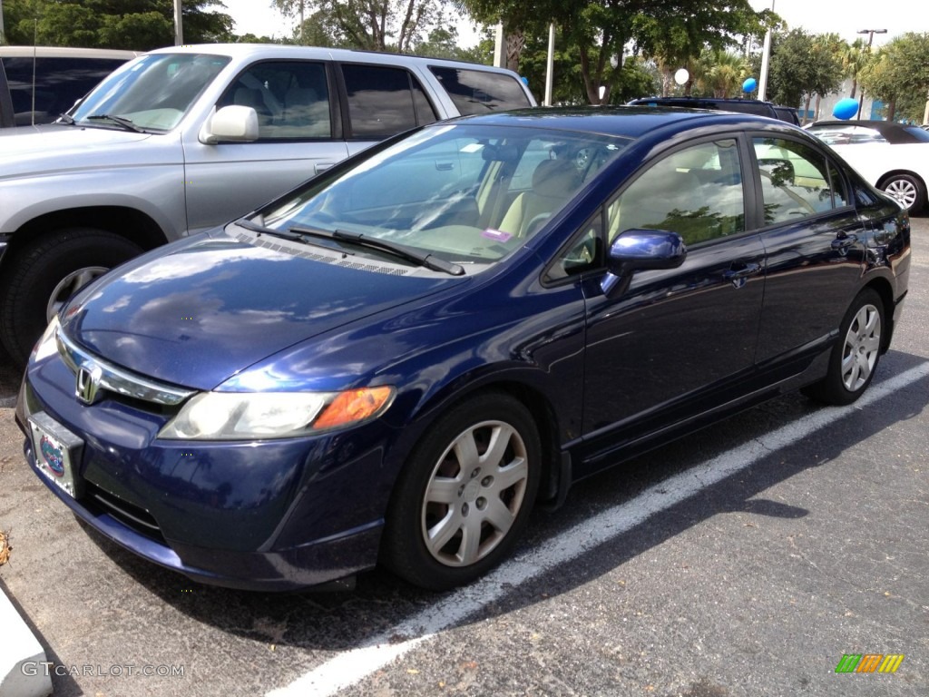 2006 Civic LX Sedan - Royal Blue Pearl / Ivory photo #1