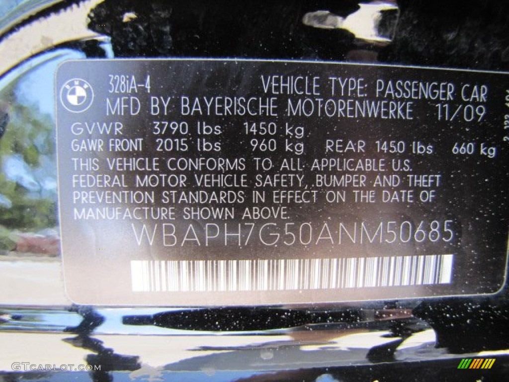 2010 3 Series 328i Sedan - Jet Black / Black photo #49
