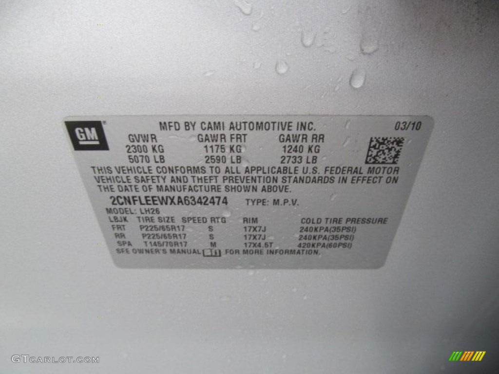 2010 Equinox LT AWD - Silver Ice Metallic / Jet Black photo #24