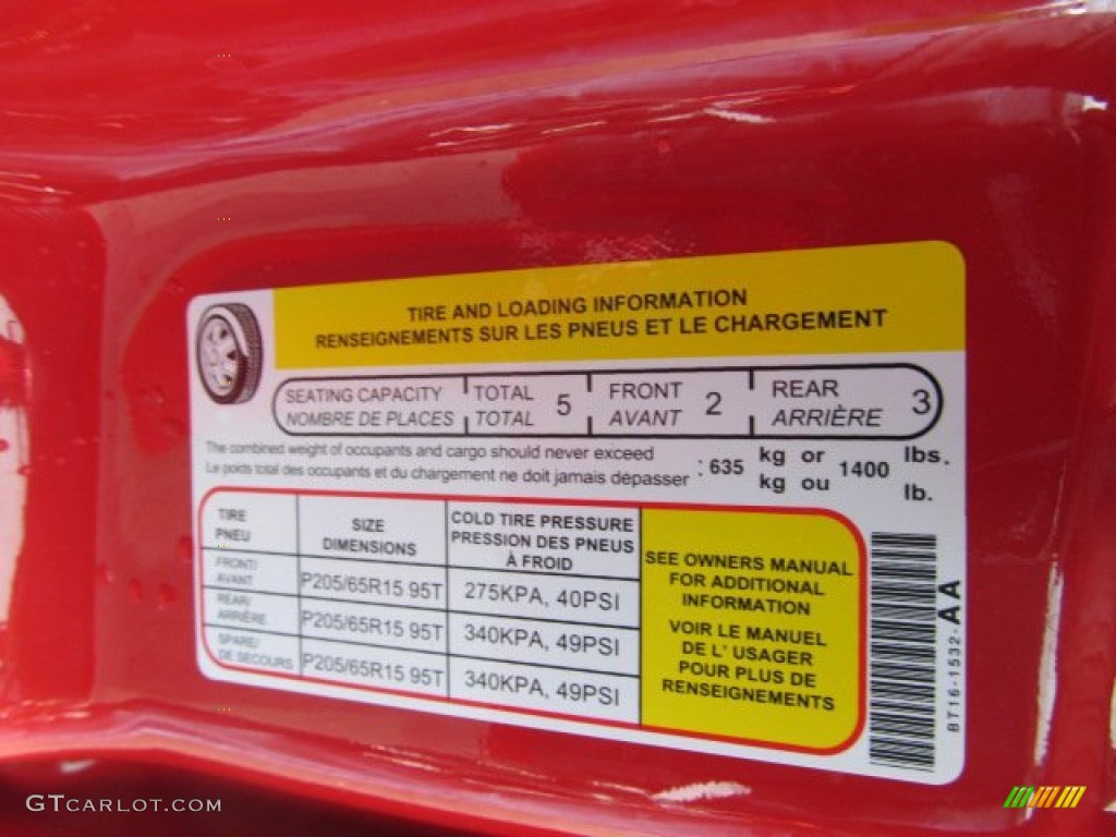2012 Ford Transit Connect XLT Premium Wagon Info Tag Photo #71602116