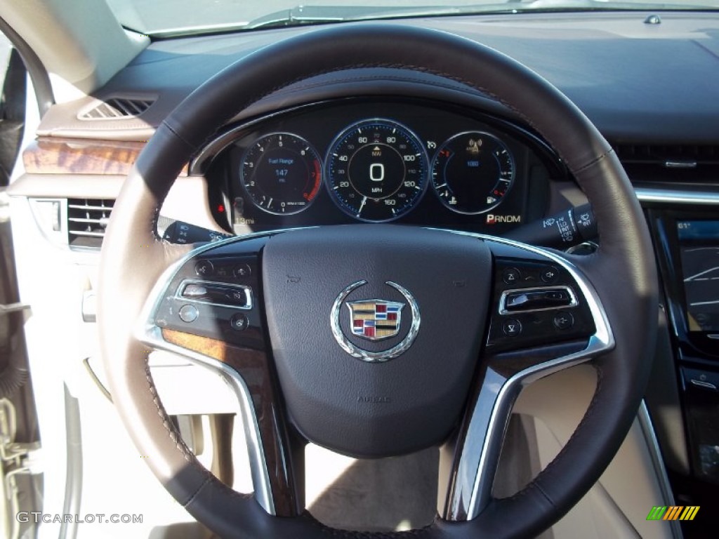 2013 Cadillac XTS Premium AWD Shale/Cocoa Steering Wheel Photo #71605581