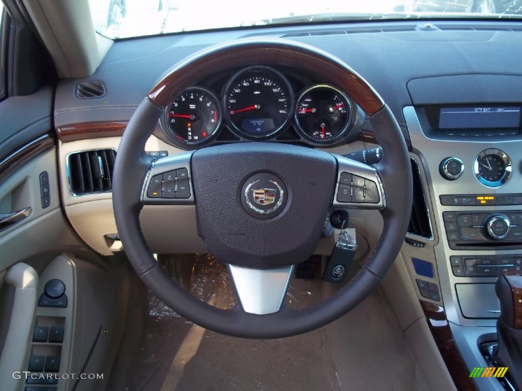 2013 Cadillac CTS 4 3.0 AWD Sedan Cashmere/Ebony Steering Wheel Photo #71605887