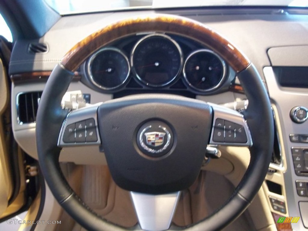 2013 Cadillac CTS 4 AWD Coupe Cashmere/Ebony Steering Wheel Photo #71606379