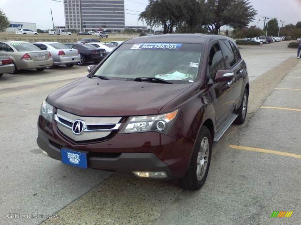 2007 MDX  - Dark Cherry Red Pearl / Parchment photo #8