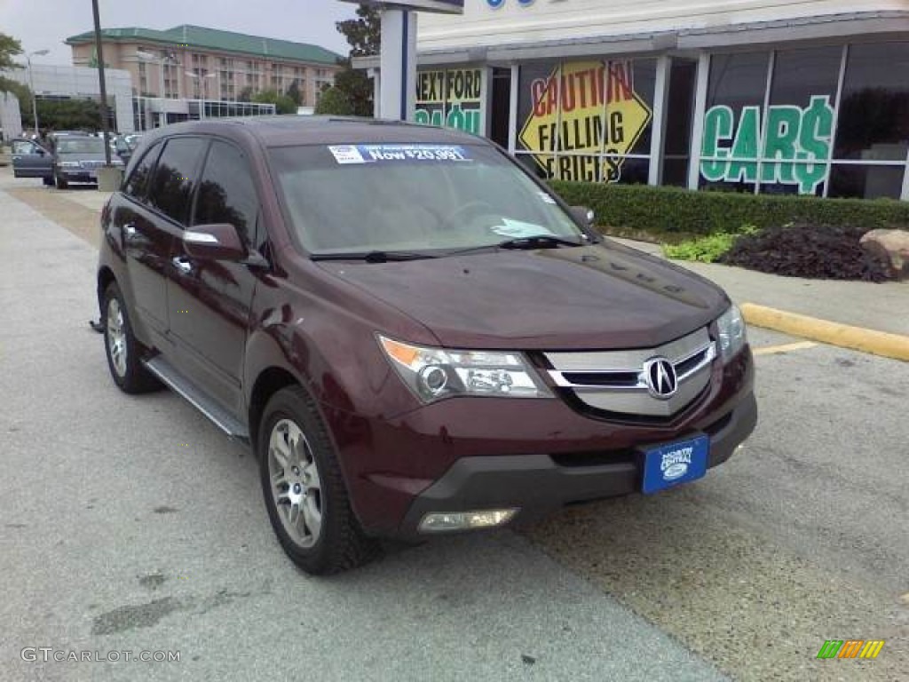 2007 MDX  - Dark Cherry Red Pearl / Parchment photo #9