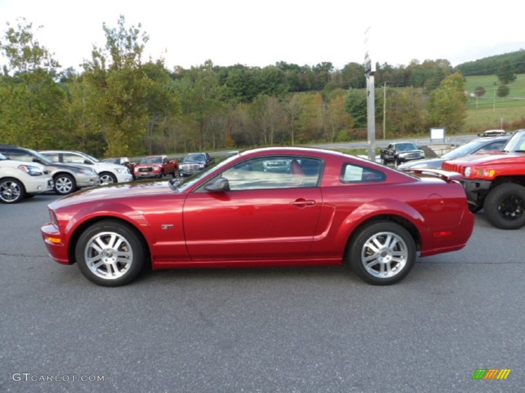 2005 Mustang GT Premium Coupe - Redfire Metallic / Red Leather photo #1