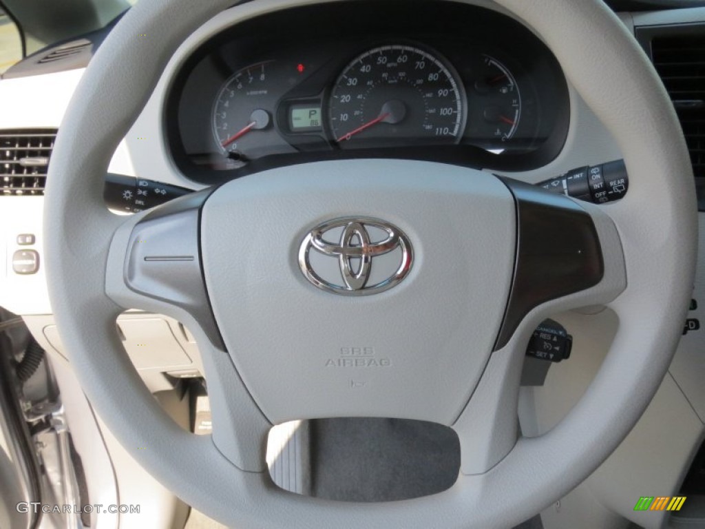 2013 Toyota Sienna V6 Light Gray Steering Wheel Photo #71608050