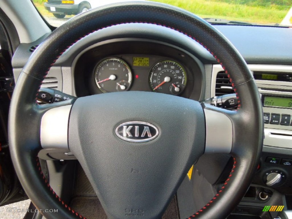 2008 Kia Rio Rio5 LX Hatchback Gray Steering Wheel Photo #71609199