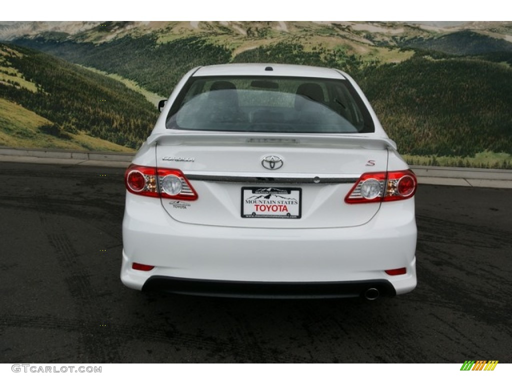 2013 Corolla S - Super White / Dark Charcoal photo #4