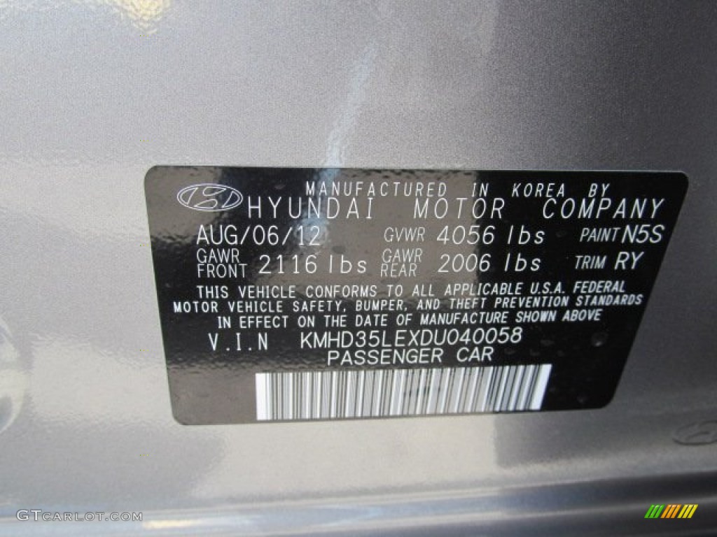 2013 Elantra GT - Titanium Gray Metallic / Black photo #10