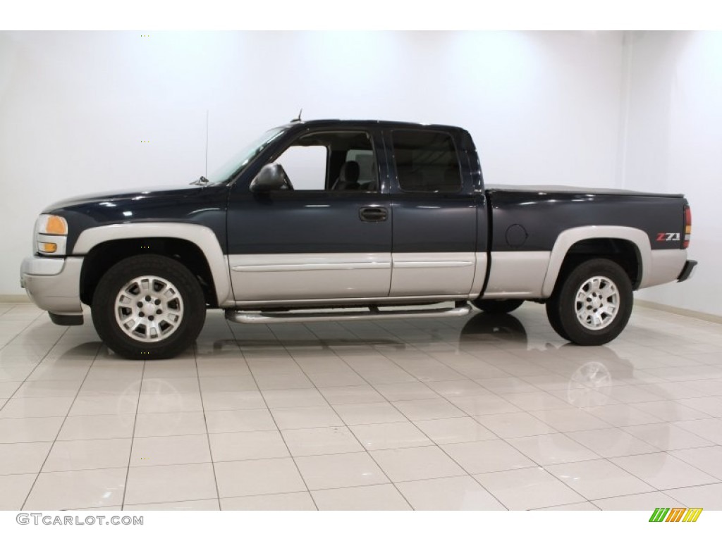 2005 Sierra 1500 SLE Extended Cab 4x4 - Deep Blue Metallic / Dark Pewter photo #4