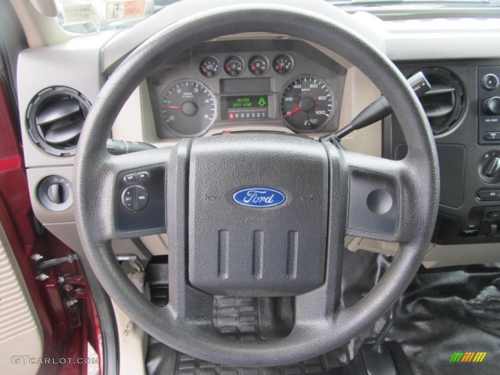 2008 F450 Super Duty XL Crew Cab 4x4 Commercial - Dark Toreador Red Metallic / Medium Stone Grey photo #11