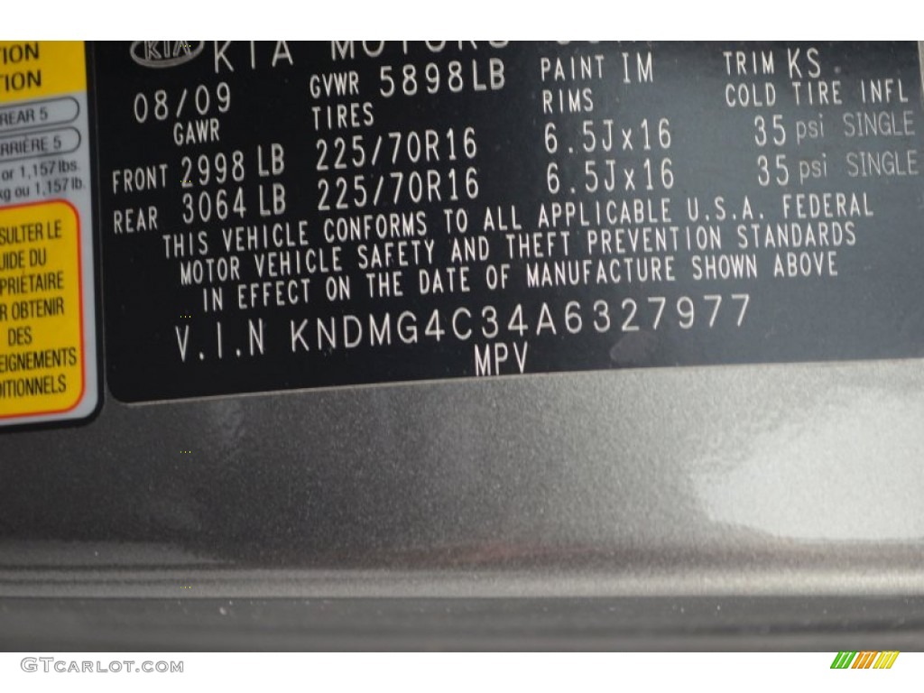 2010 Sedona LX - Titanium Silver / Beige photo #28