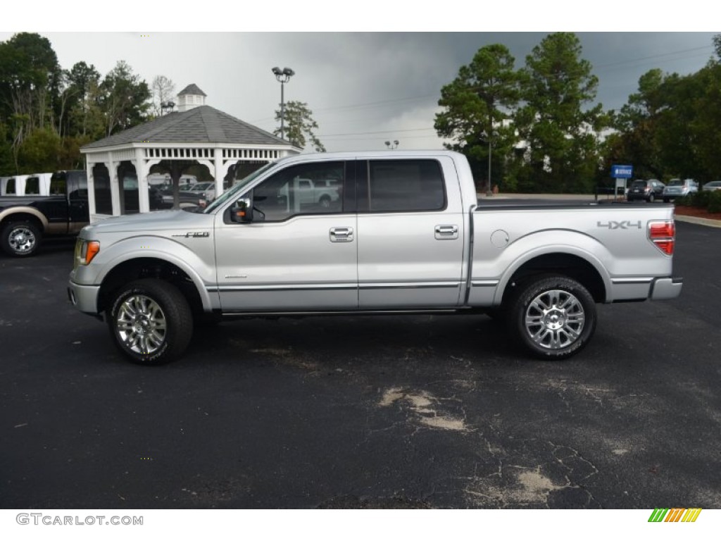 2012 F150 Platinum SuperCrew 4x4 - Ingot Silver Metallic / Platinum Steel Gray/Black Leather photo #8