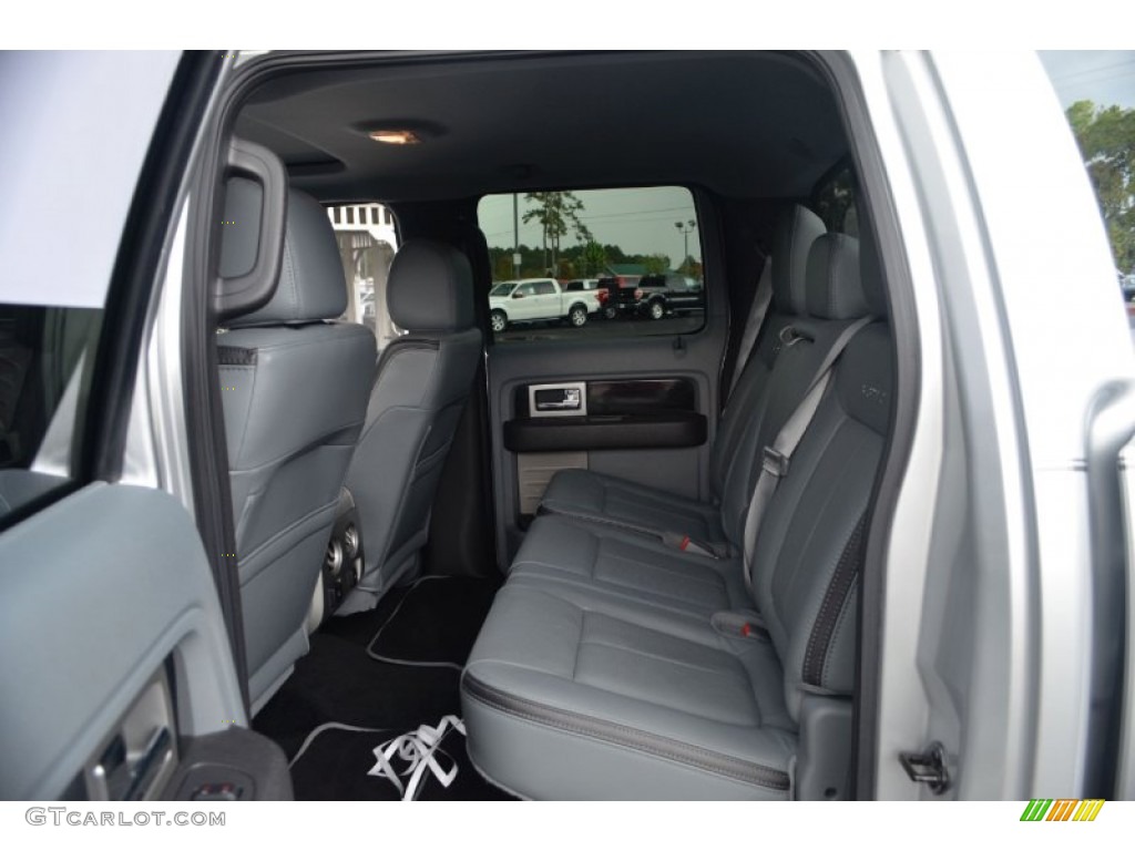 Platinum Steel Gray/Black Leather Interior 2012 Ford F150 Platinum SuperCrew 4x4 Photo #71619546