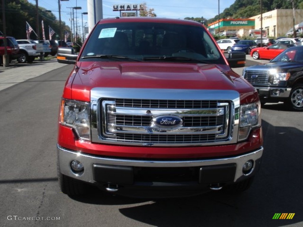 2013 F150 XLT SuperCrew 4x4 - Ruby Red Metallic / Steel Gray photo #3