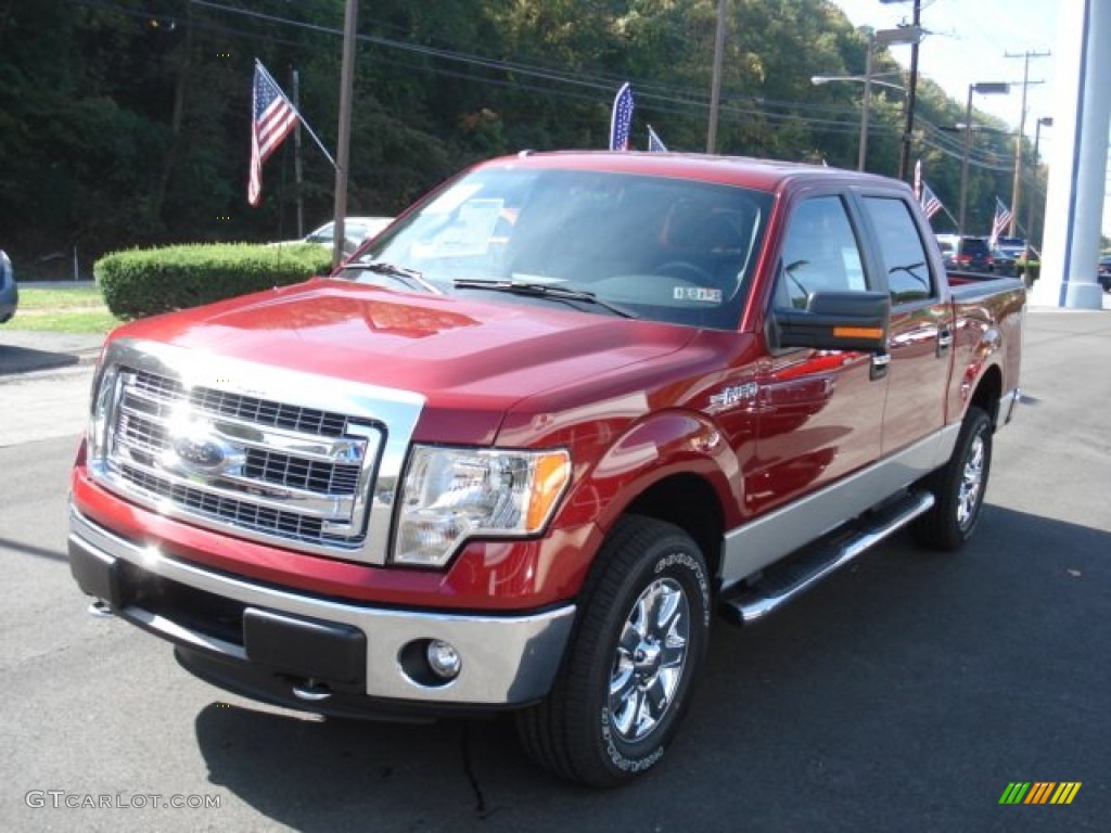 2013 F150 XLT SuperCrew 4x4 - Ruby Red Metallic / Steel Gray photo #4