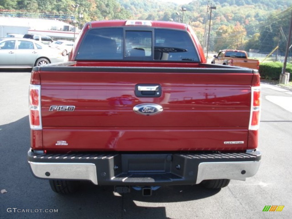 2013 F150 XLT SuperCrew 4x4 - Ruby Red Metallic / Steel Gray photo #7