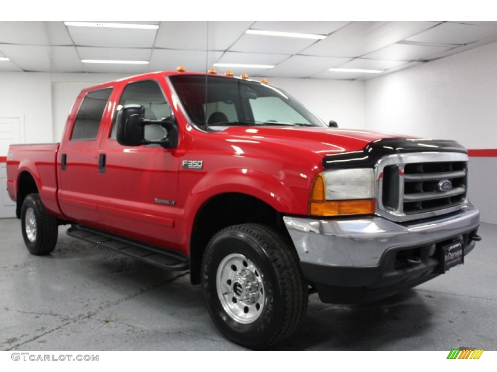 Red 2001 Ford F350 Super Duty XLT Crew Cab 4x4 Exterior Photo #71621977