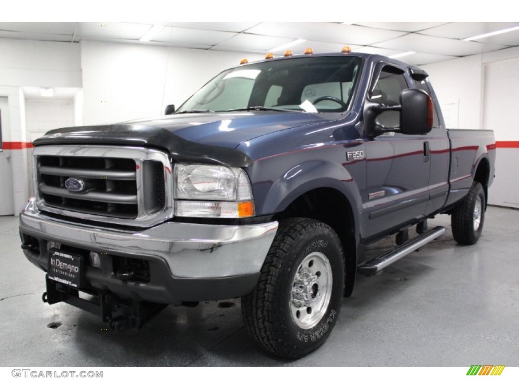 2004 F350 Super Duty XLT SuperCab 4x4 - Medium Wedgewood Blue Metallic / Medium Flint photo #8