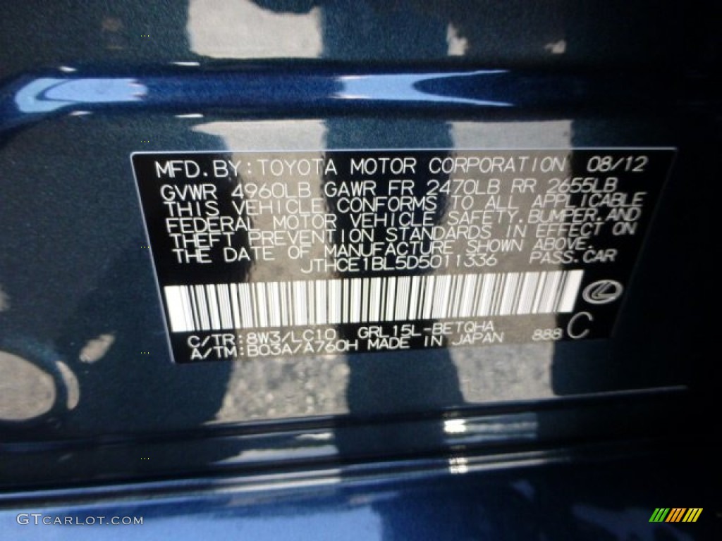 2013 GS Color Code 8W3 for Meteor Blue Mica Photo #71623253