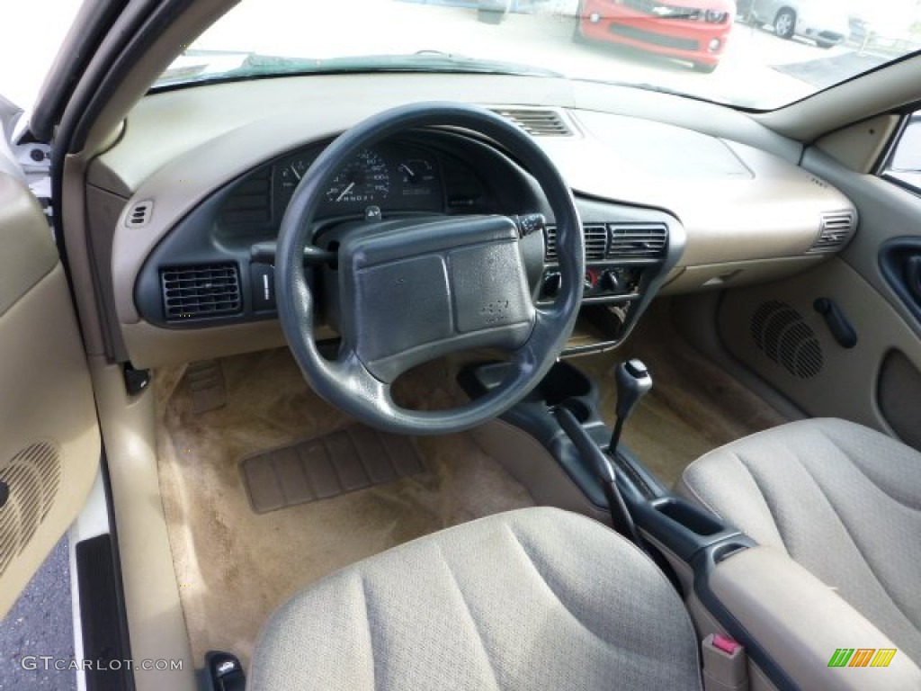 Beige Interior 1996 Chevrolet Cavalier Coupe Photo #71624654