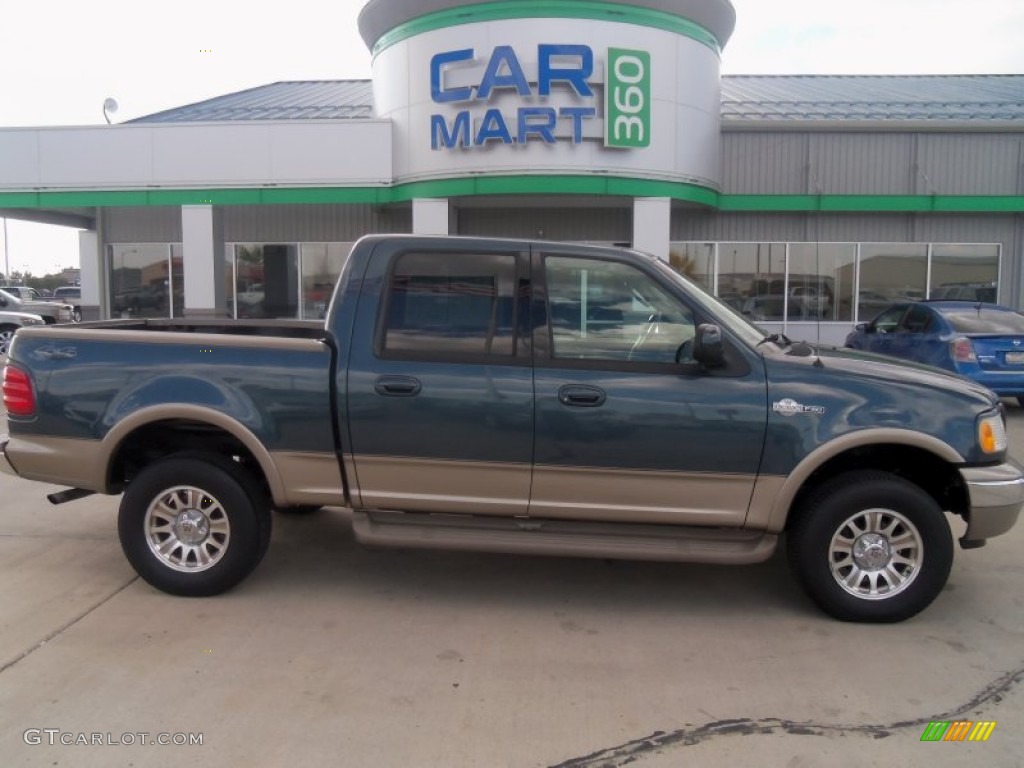 2002 F150 King Ranch SuperCrew 4x4 - Charcoal Blue Metallic / Castano Brown Leather photo #22