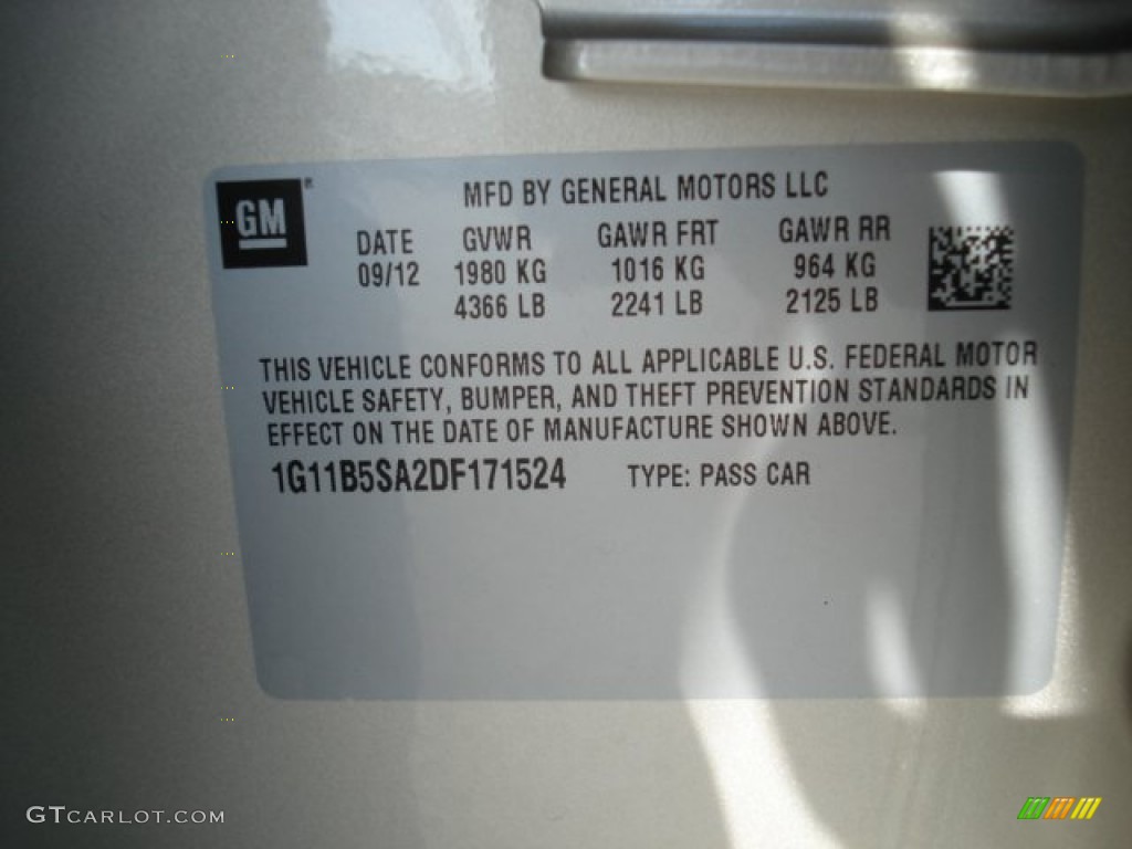 2013 Malibu LS - Champagne Silver Metallic / Jet Black/Titanium photo #20