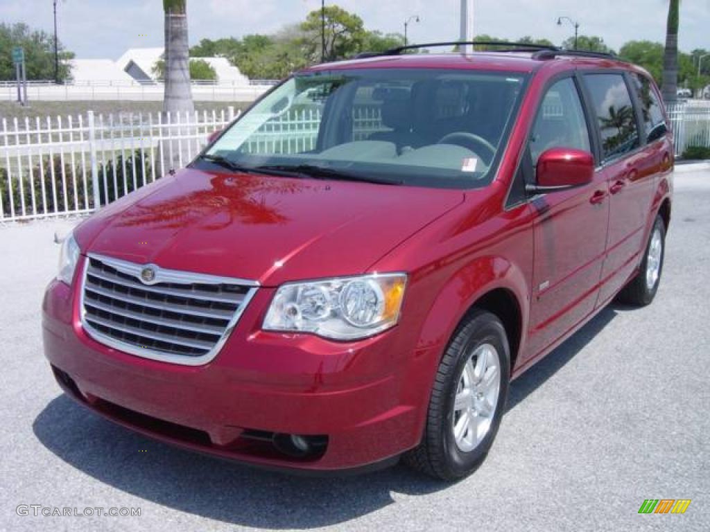 2008 Town & Country Touring - Inferno Red Crystal Pearlcoat / Medium Slate Gray/Light Shale photo #2