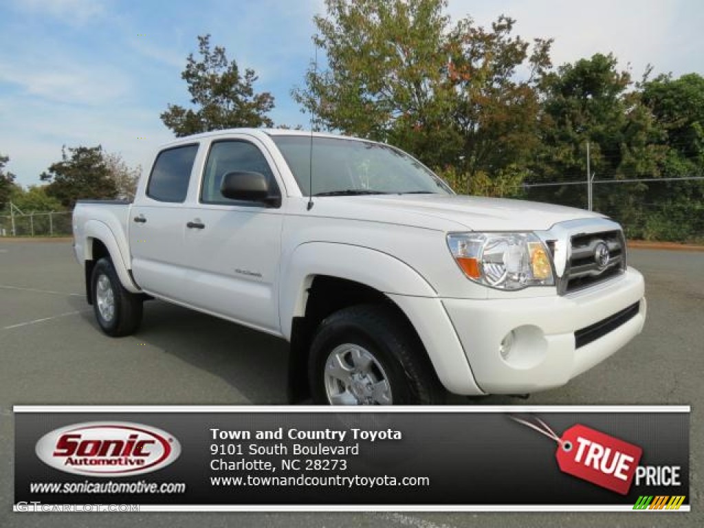 2010 Tacoma V6 SR5 PreRunner Double Cab - Super White / Sand Beige photo #1