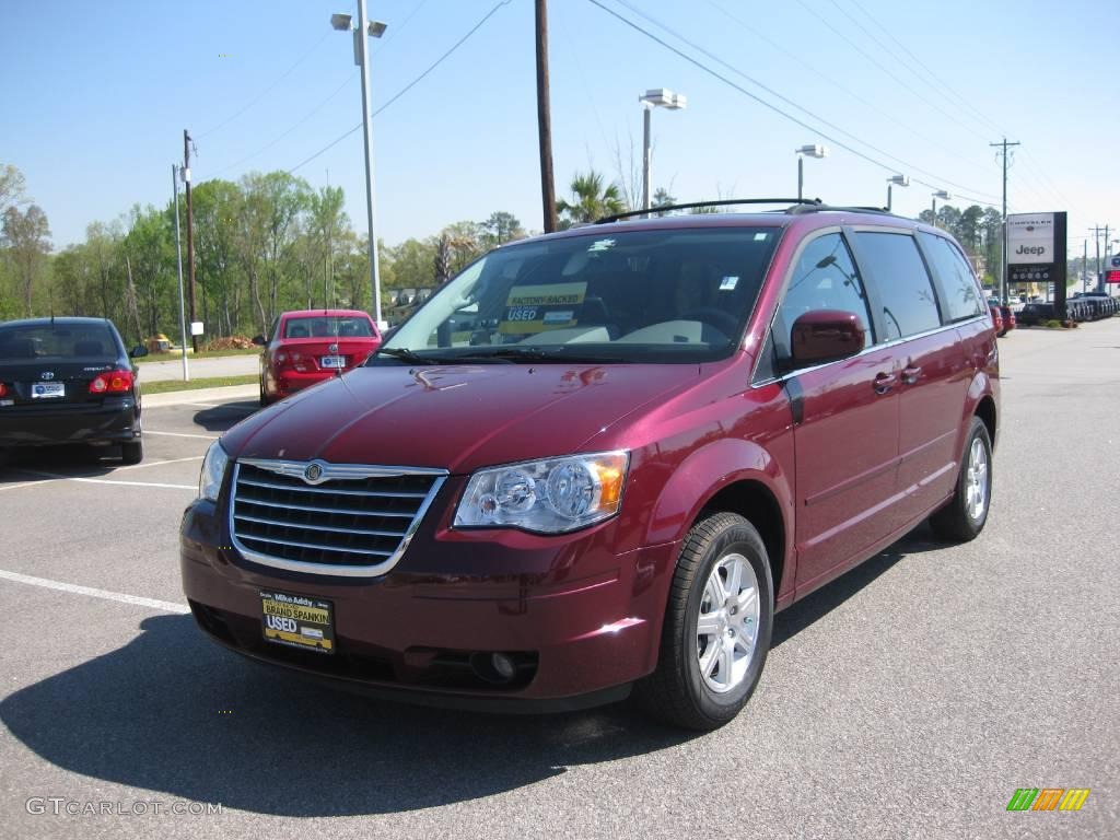 2008 Town & Country Touring - Deep Crimson Crystal Pearlcoat / Medium Slate Gray/Light Shale photo #1