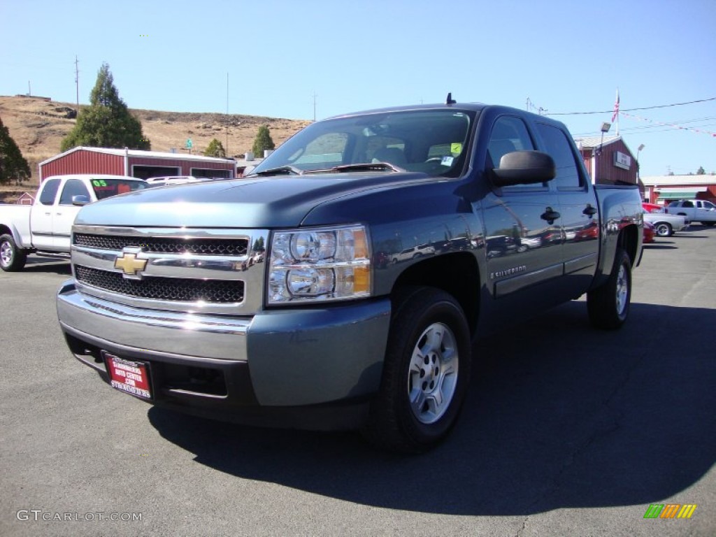 2008 Silverado 1500 LT Crew Cab 4x4 - Blue Granite Metallic / Light Titanium/Ebony Accents photo #3