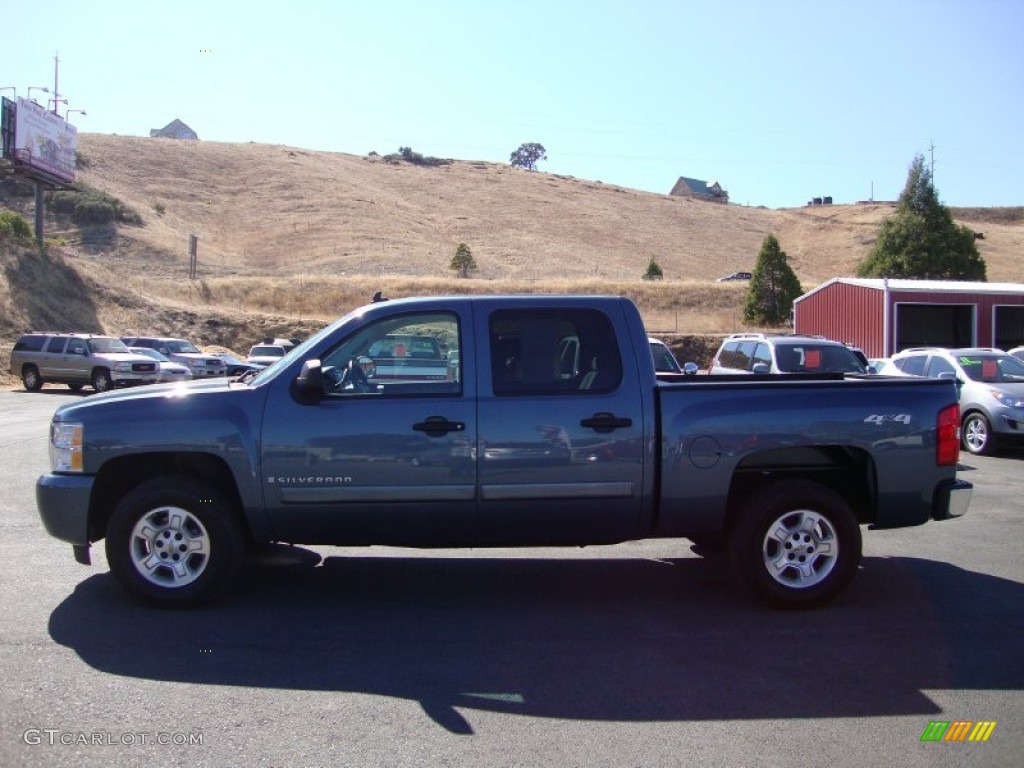 2008 Silverado 1500 LT Crew Cab 4x4 - Blue Granite Metallic / Light Titanium/Ebony Accents photo #4