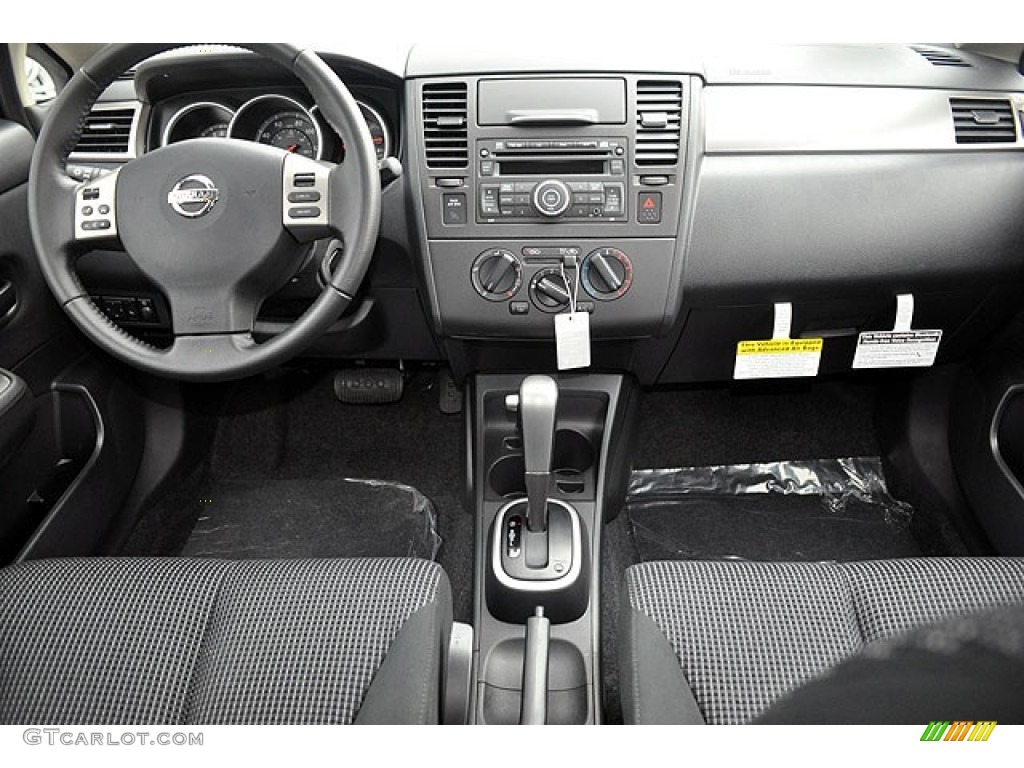 2012 Nissan Versa 1.8 SL Hatchback Charcoal Dashboard Photo #71634845