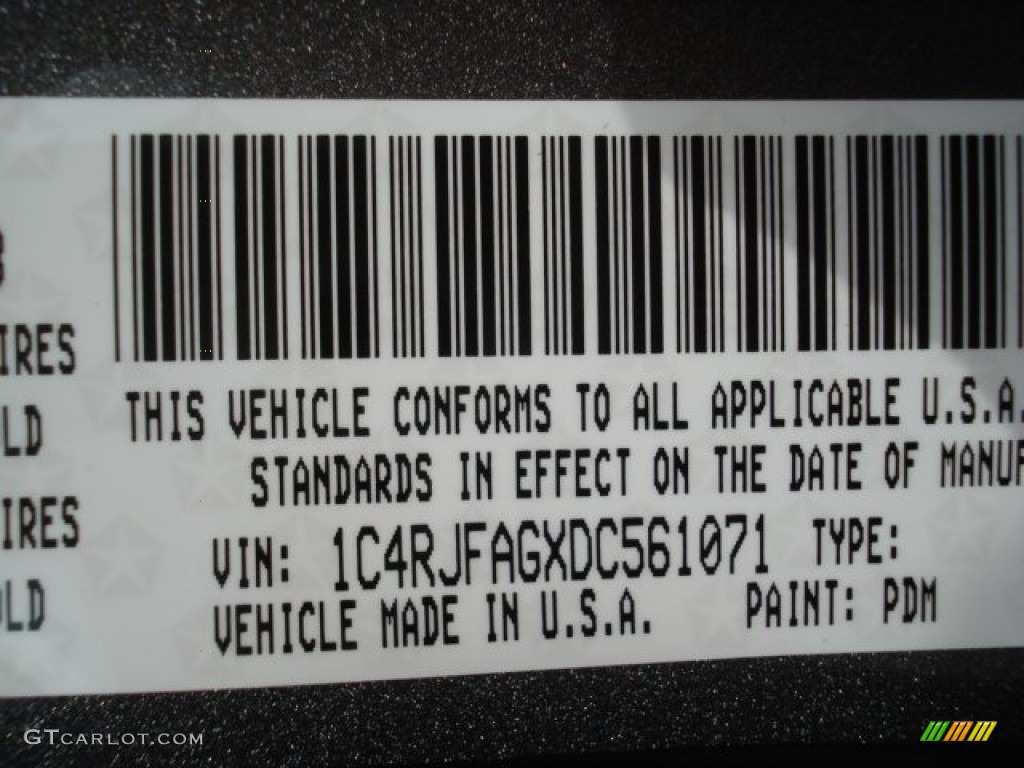2013 Grand Cherokee Color Code PDM for Mineral Gray Metallic Photo #71636557